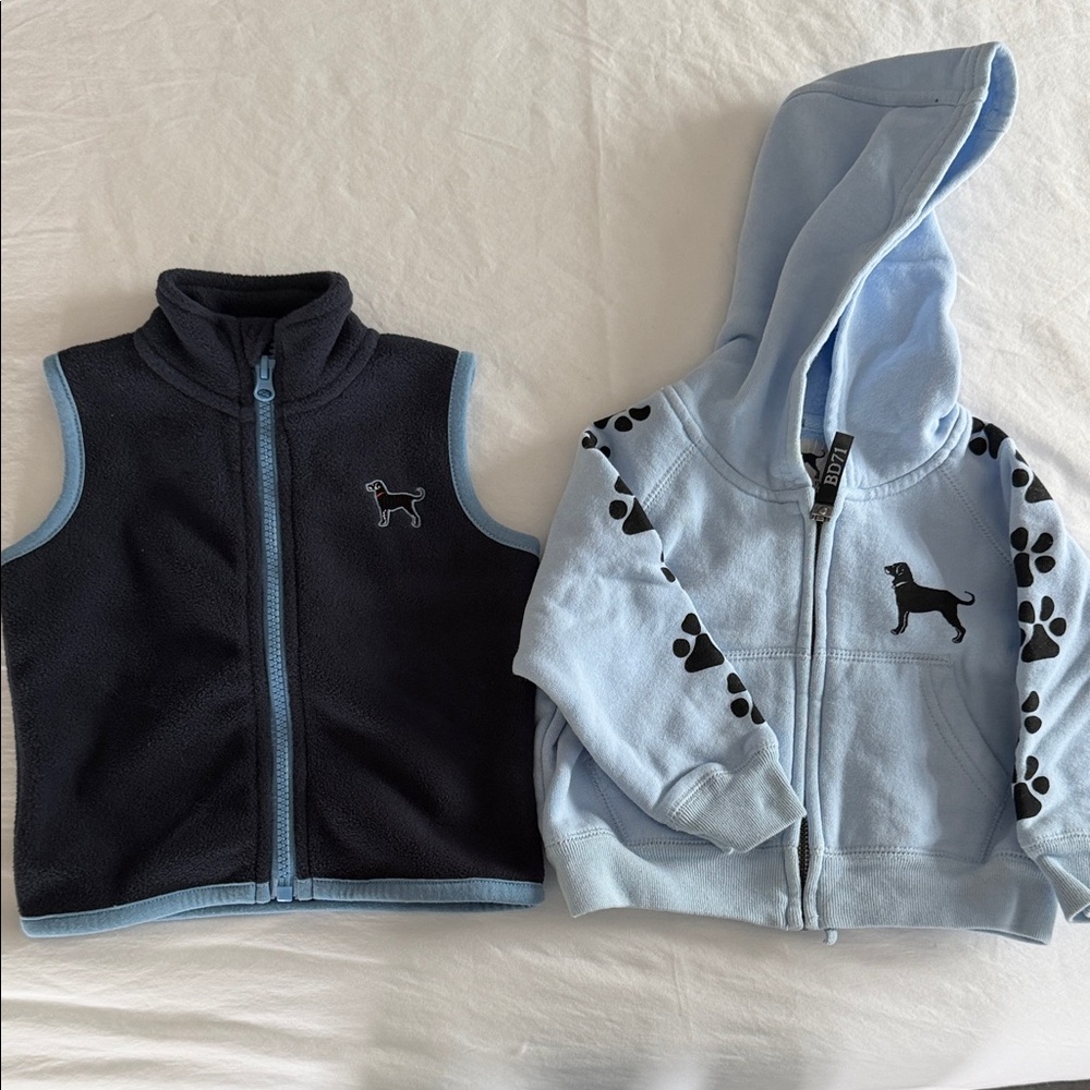 The Black Dog Light Blue Hoodie and Navy Vest Set (6-12 months)